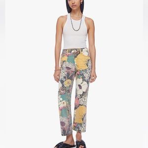Mother denim the rambler zip ankle 25 floral